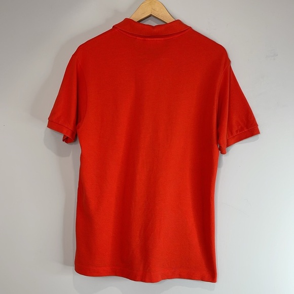 Lacoste Mens Classic Fit Polo Shirt Orange Red Embroidered Logo Short Sleeve M - Picture 9 of 11